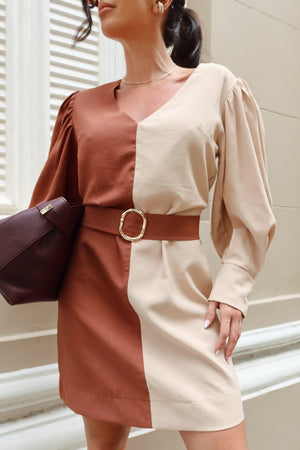 VESTIDO CURTO BICOLOR CINNAN