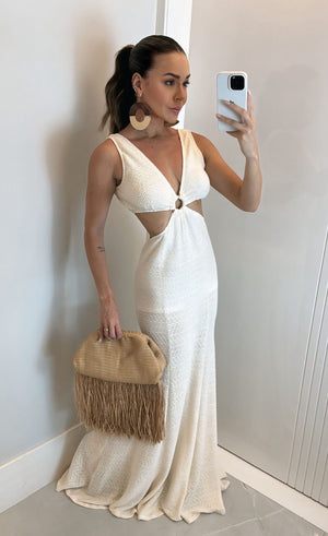 VESTIDO LONGO EM TRICOT DE MALHA SANIBEL