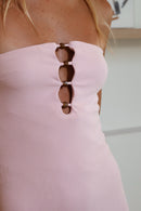 VESTIDO MIDI CANELADO SEM ALÇAS CAIRO