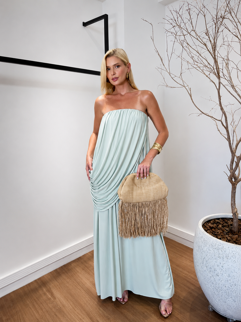 VESTIDO LONGO DRAPEADO BRISA QUENTE