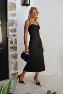 VESTIDO MIDI EM COURO BUENOS AIRES