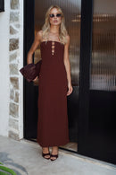 VESTIDO MIDI CANELADO SEM ALÇAS CAIRO