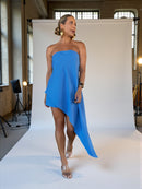 BLUSA SEM ALÇAS LINHO BLUE SKY