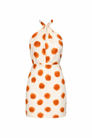 VESTIDO CURTO FRENTE ÚNICA CAFÉ DOTS