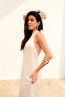 VESTIDO LONGO PAETÊ MEDITERRÂNEO * PRÉ VENDA *