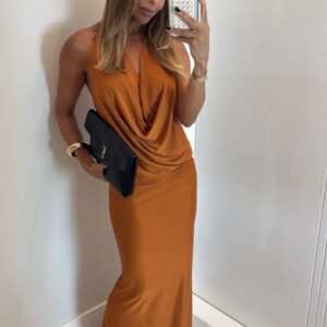 VESTIDO LONGO FRENTE ÚNICA BAUNILHA