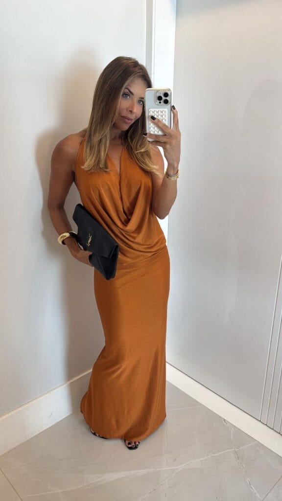 VESTIDO LONGO FRENTE ÚNICA BAUNILHA