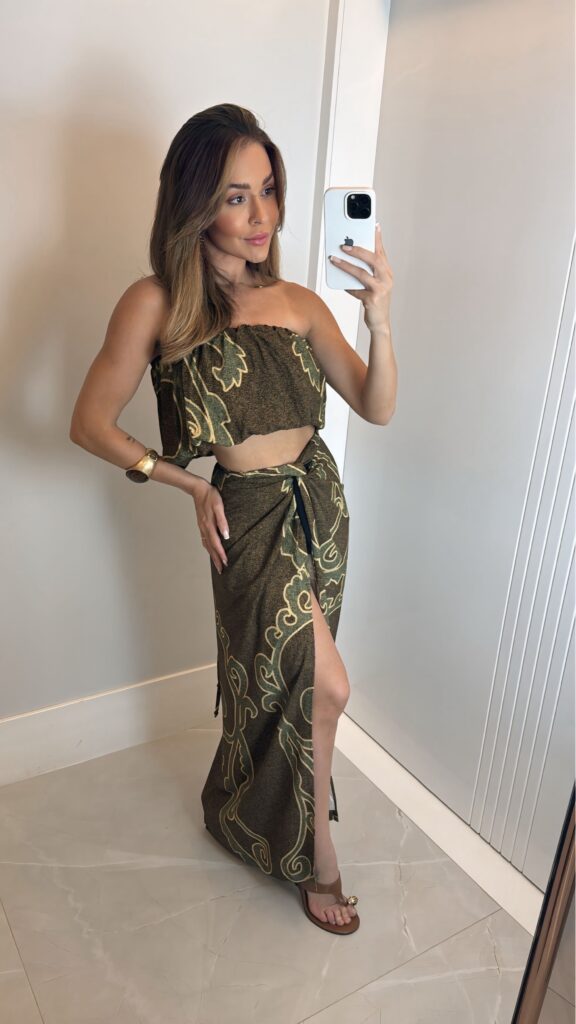 CONJUNTO TOP E SAIA RAIZ SOLAR