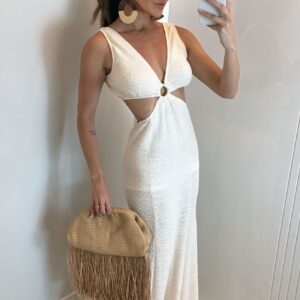 VESTIDO LONGO DE TRICOT SANIBEL - M, Marron