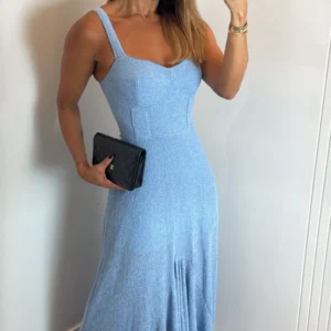 VESTIDO LONGO DE ALÇAS DOCE BRISA - G, Amarelo Manteiga