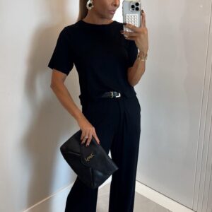 CONJUNTO DE CALÇA COM BLUSA EM MALHA NOIR