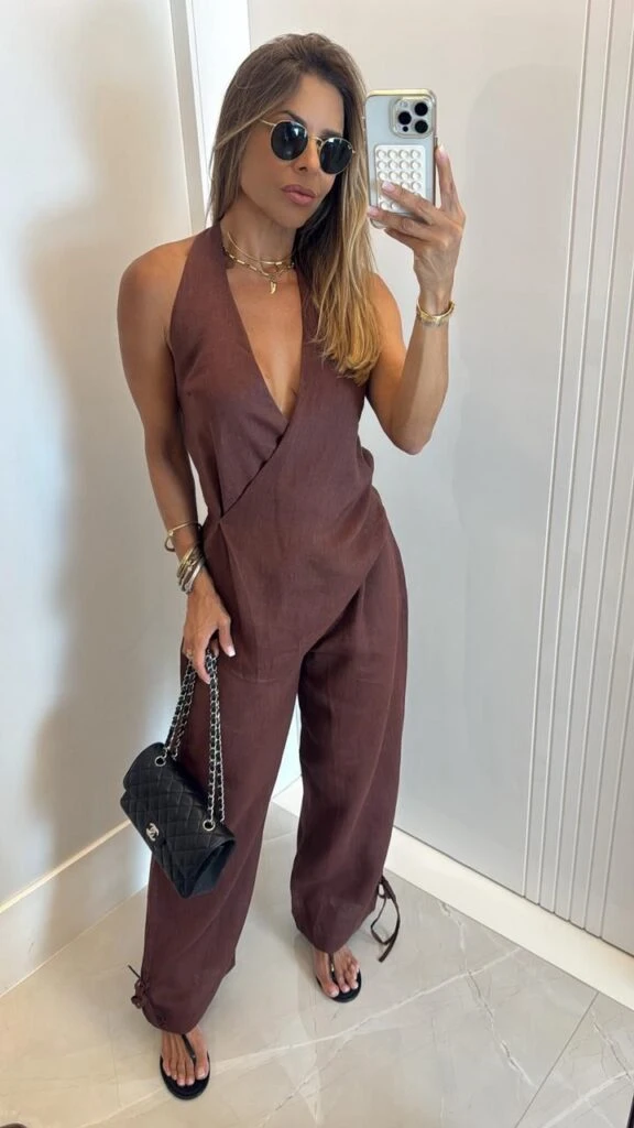 CONJUNTO DE BLUSA COM CALÇA EM LINHO ACÁCIA