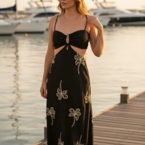 VESTIDO LONGO BORDADO DUNA