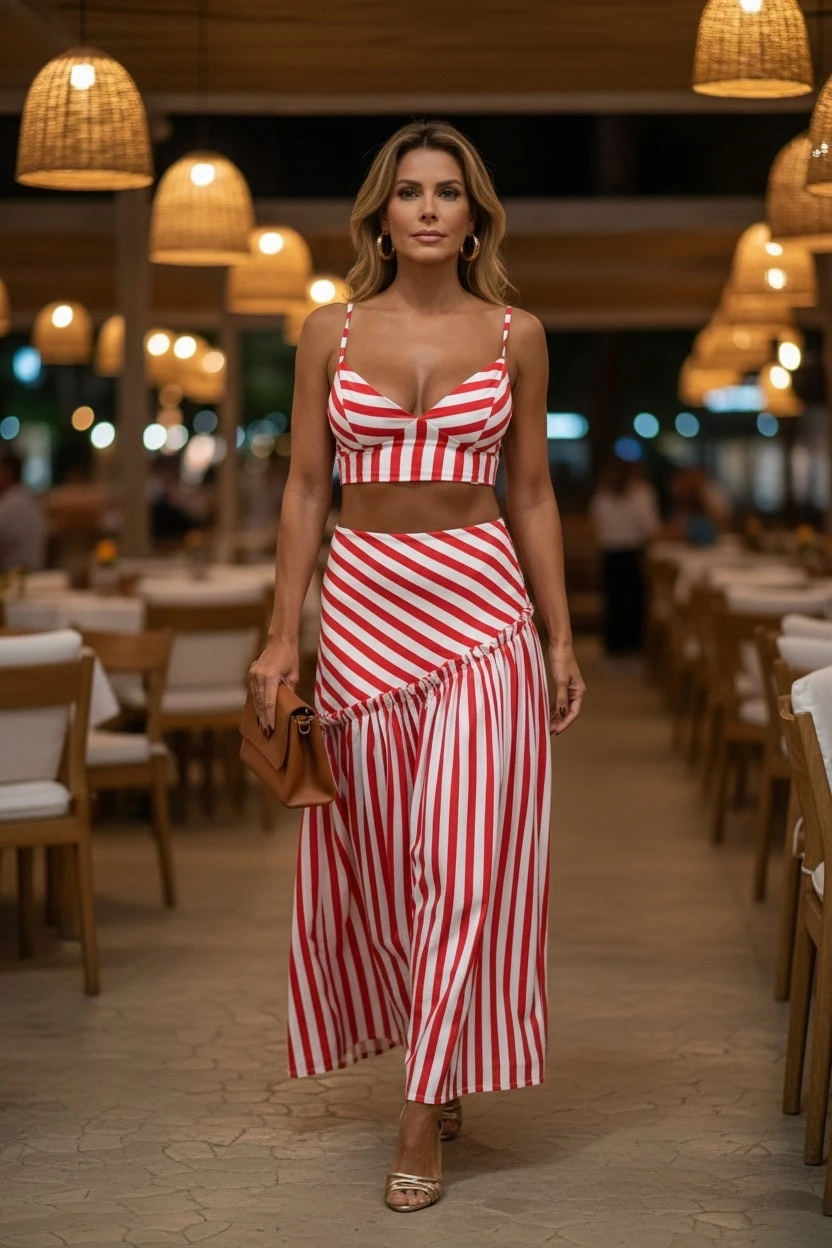 CONJUNTO DE SAIA COM CROPPED RIVIERA